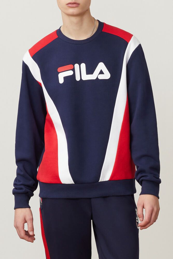 Fila Sweatshirt Herre Mørkeblå Juda Crew UGN-893126